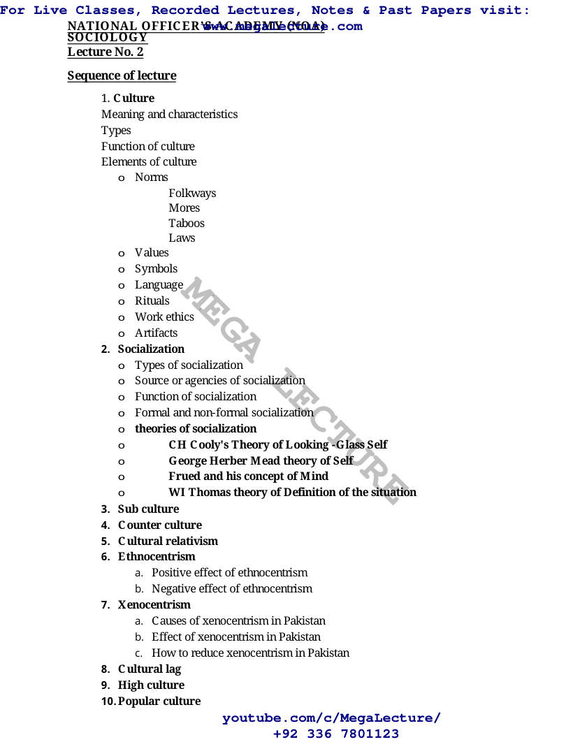 Page 1 of NOA Sociology Lect 2