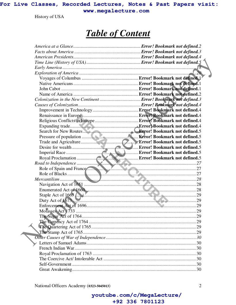 Page 1 of NOA Usa History