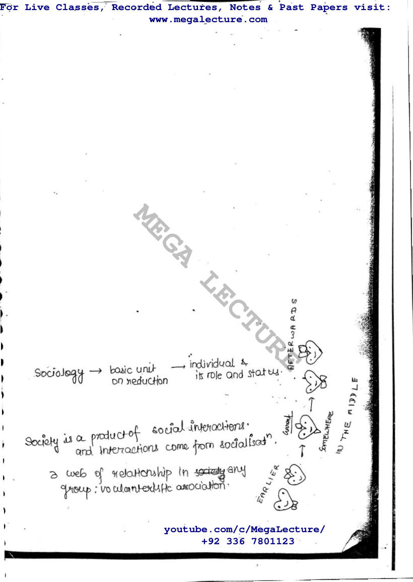 Page 1 of Sociology Handwritten
