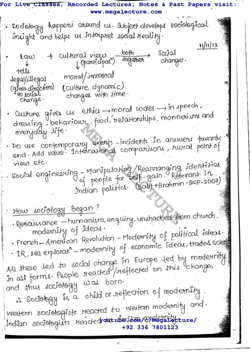 Page 2 of Sociology Handwritten