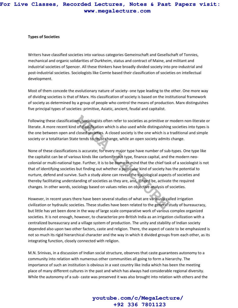 Page 1 of Sociology Notes