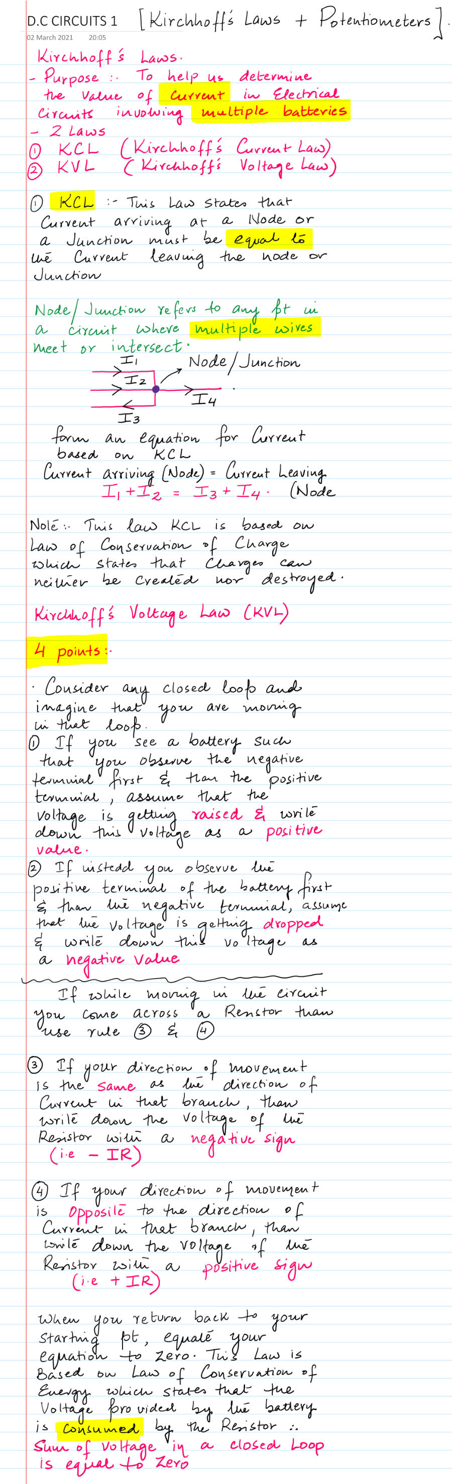 Page 1 of D.C CIRCUITS 1 Kirchkoff