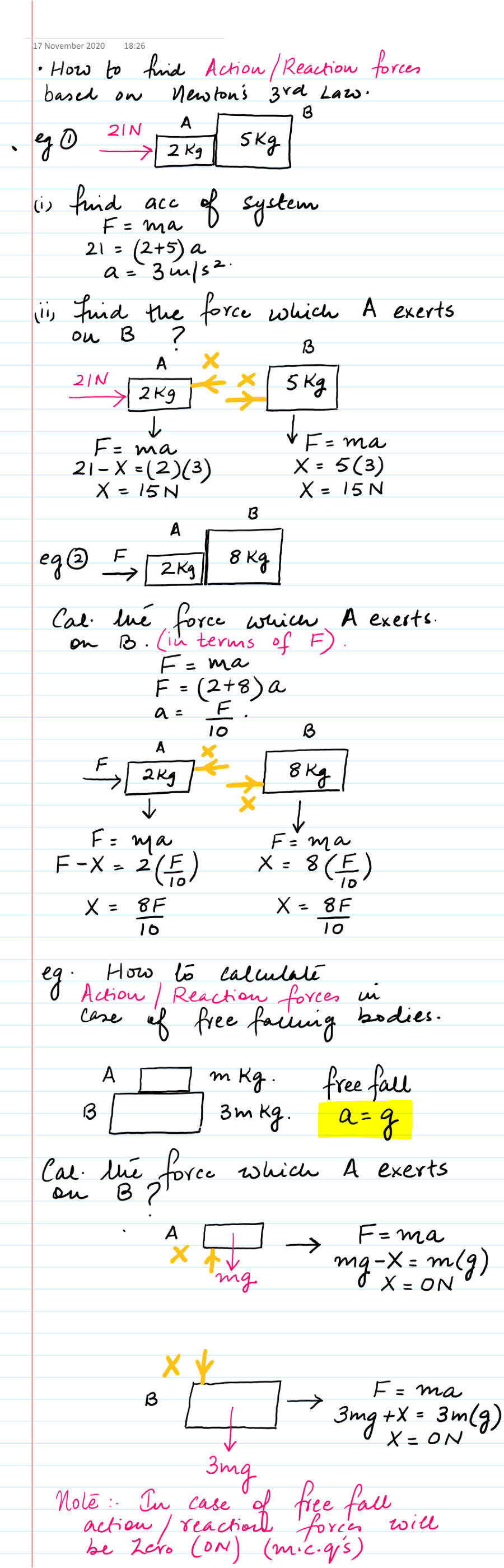 Page 1 of Dynamics Action Reaction