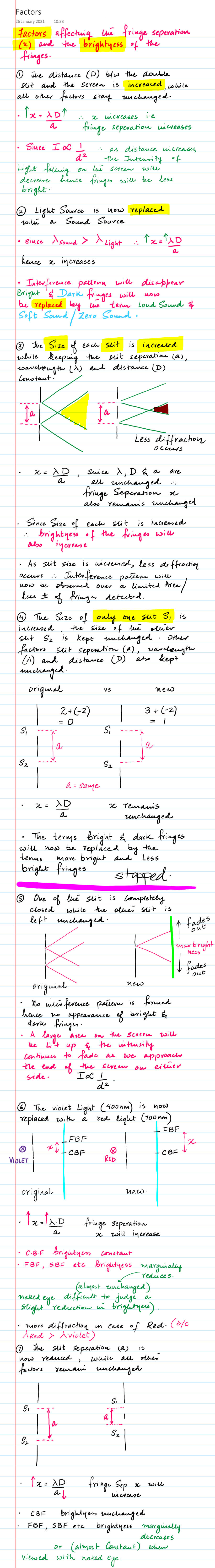 Page 1 of Factors Affecting Fringe Separation And Brightness