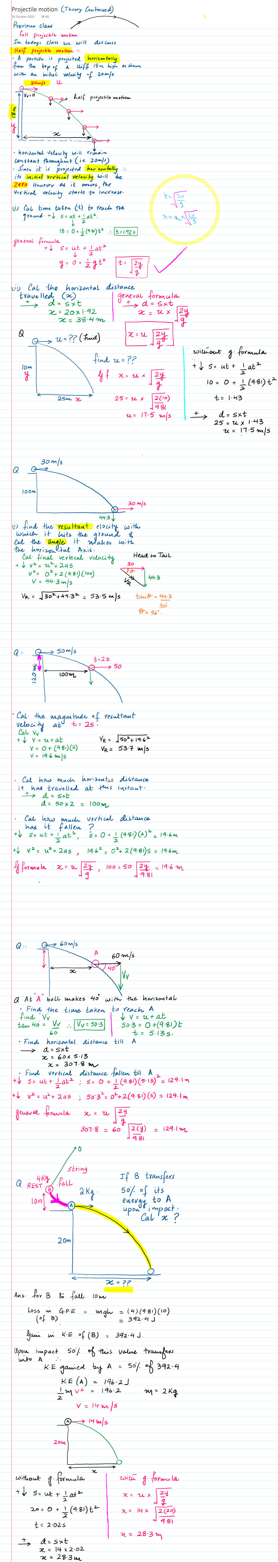 Page 1 of Half Projectile Motion