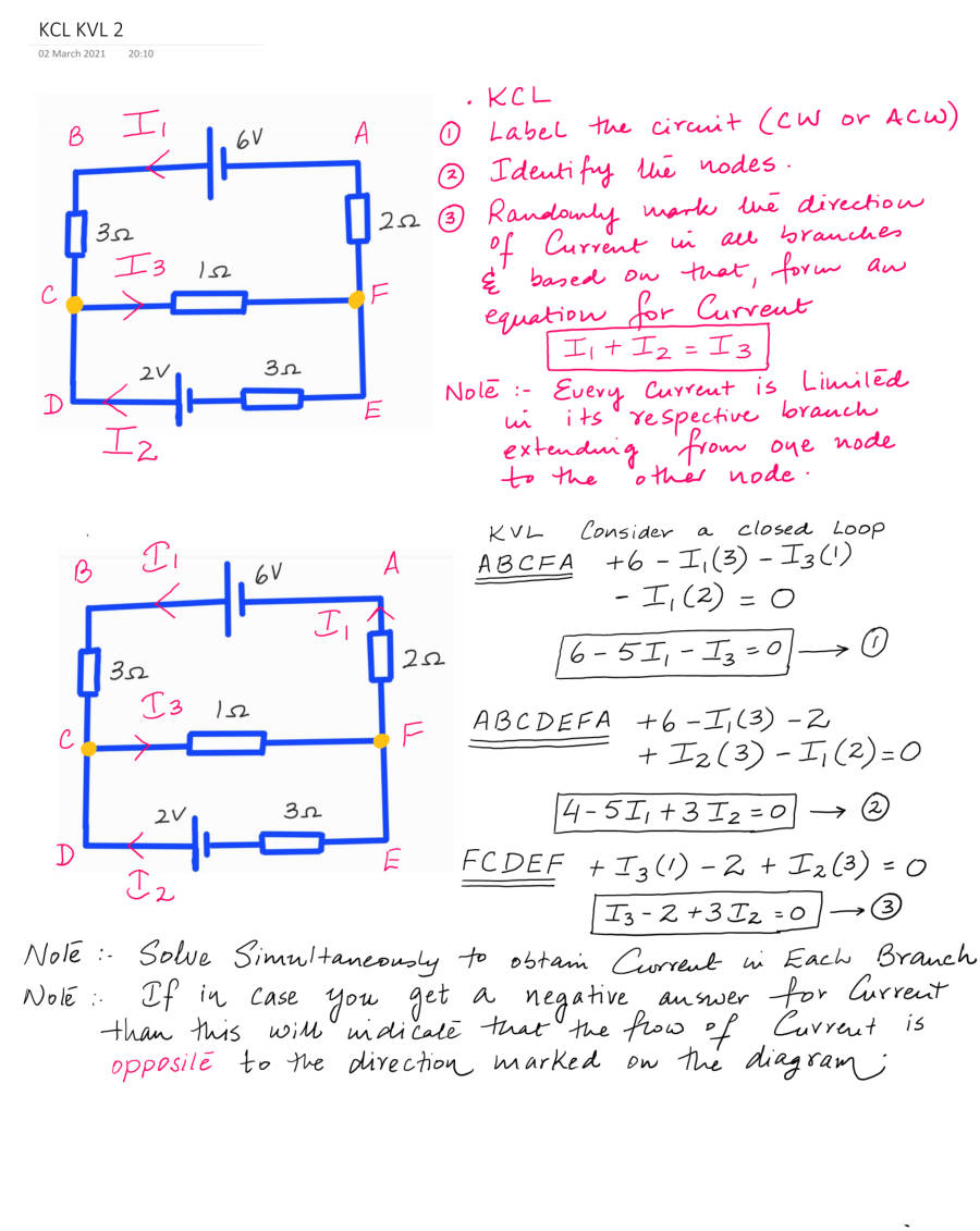 Page 1 of KCL KVL 2