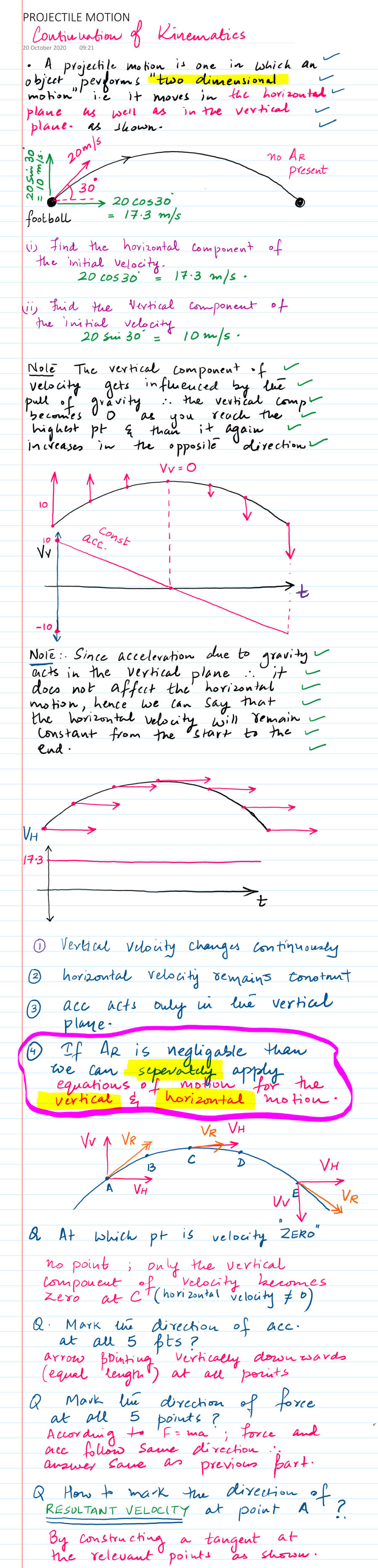 Page 1 of PROJECTILE MOTION