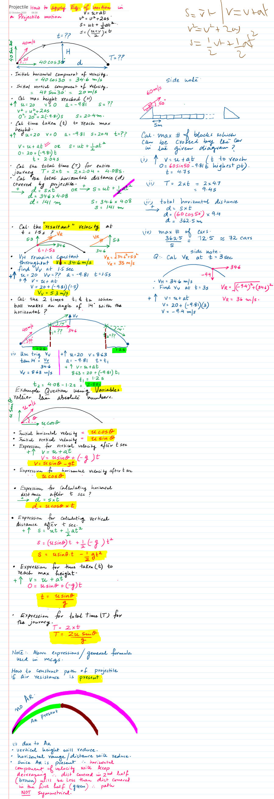 Page 1 of Projectile Motion 2