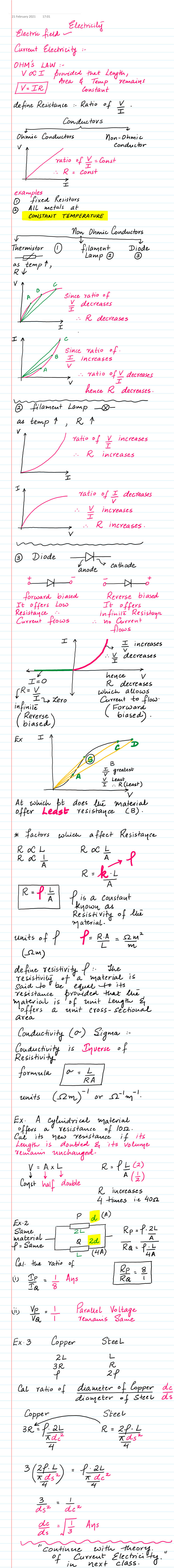 Page 1 of Theory Of Current Electricity