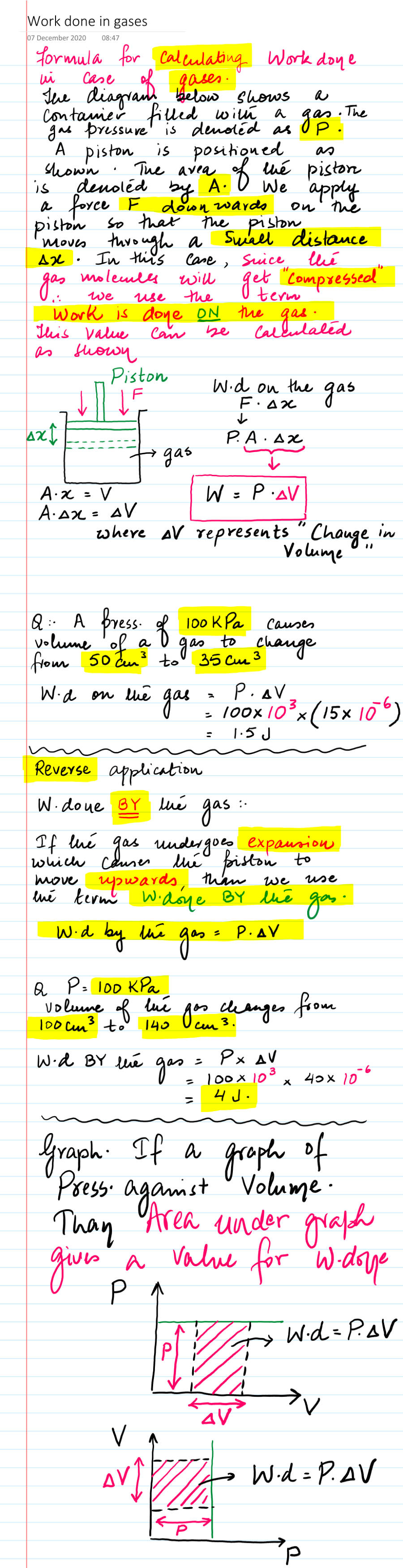 Page 1 of Work Done In Gases
