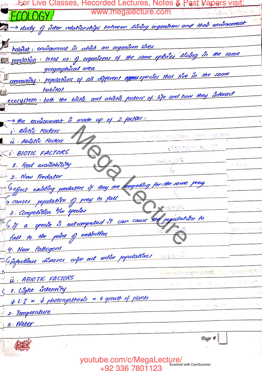 Page 1 of Ecology