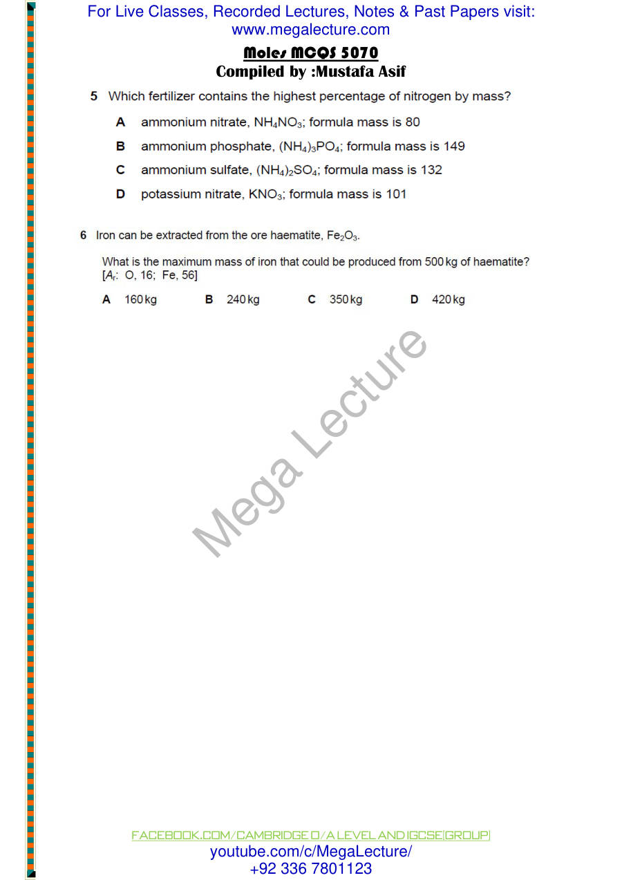 Page 2 of Moles — MCQs