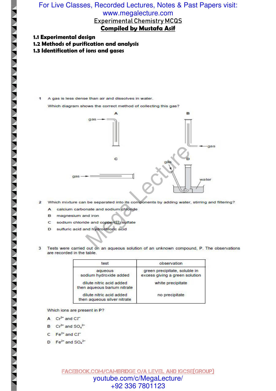 Page 1 of Experimental Chem — MCQs