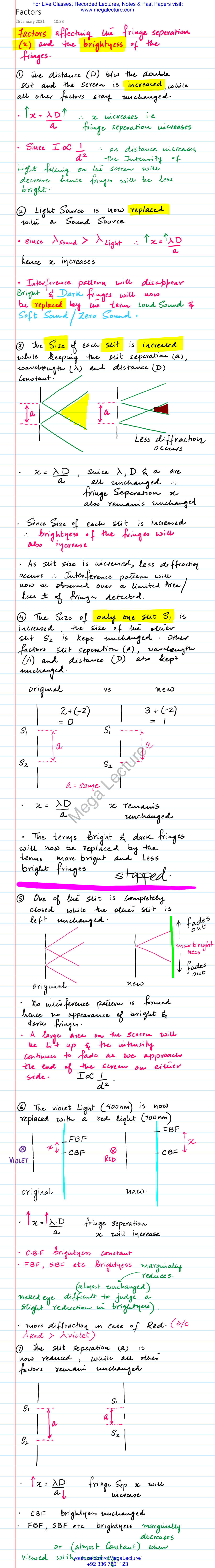 Page 1 of Factors Affecting Fringe Separation And Brightness