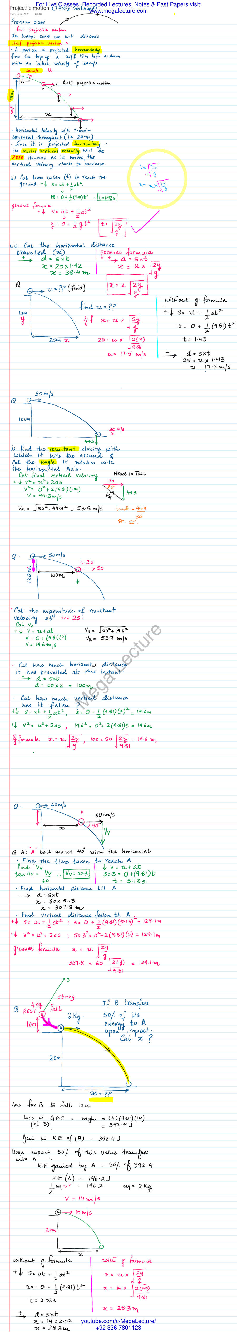 Page 1 of Half Projectile Motion