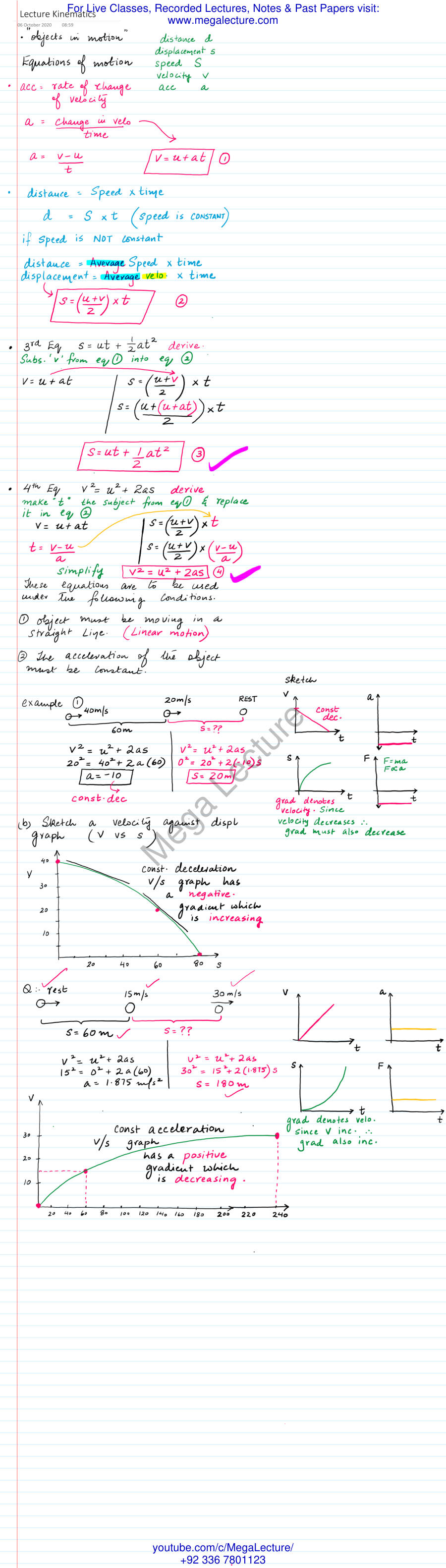 Page 1 of Lecture Kinematics