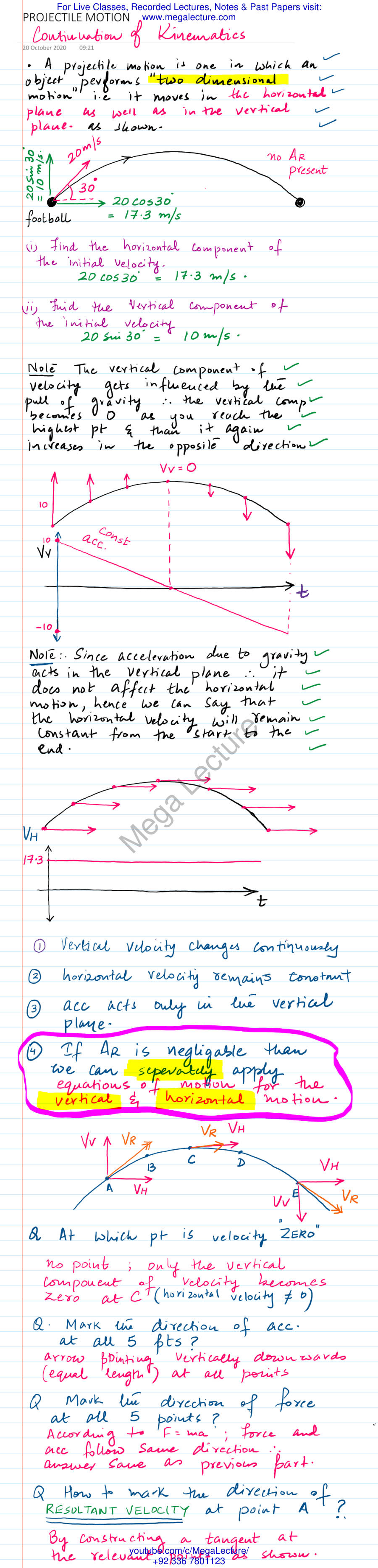 Page 1 of PROJECTILE MOTION