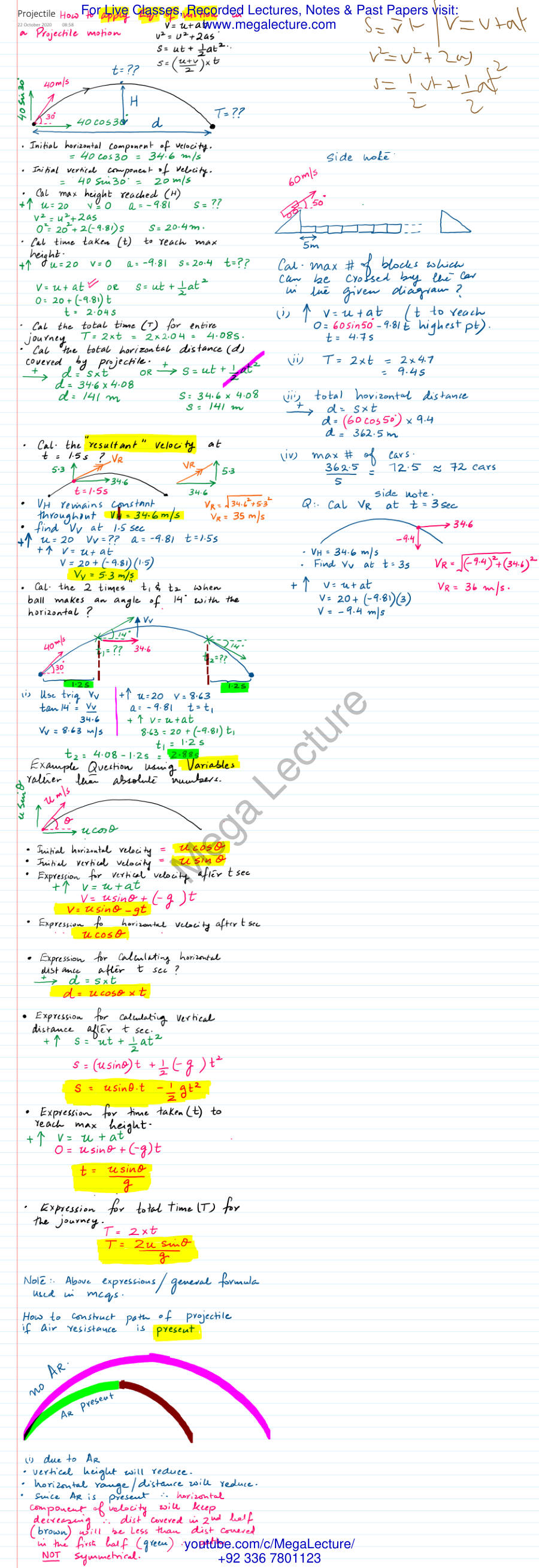 Page 1 of Projectile Motion 2