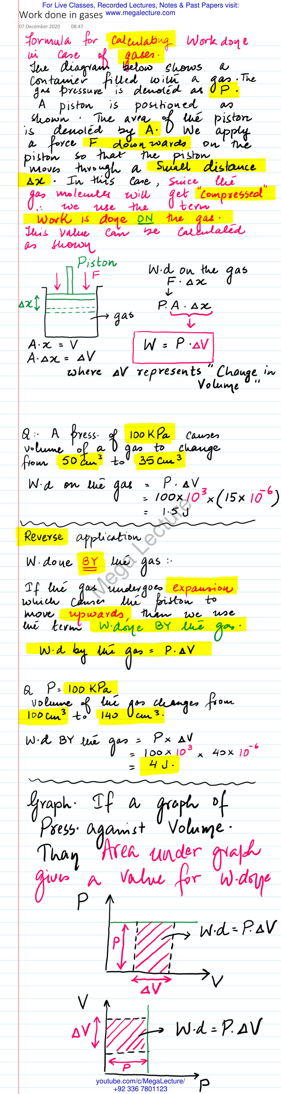 Page 1 of Work Done In Gases
