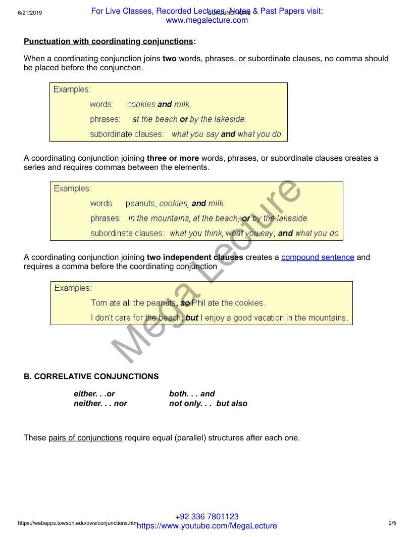 Page 2 of CONJUNCTIONS Best