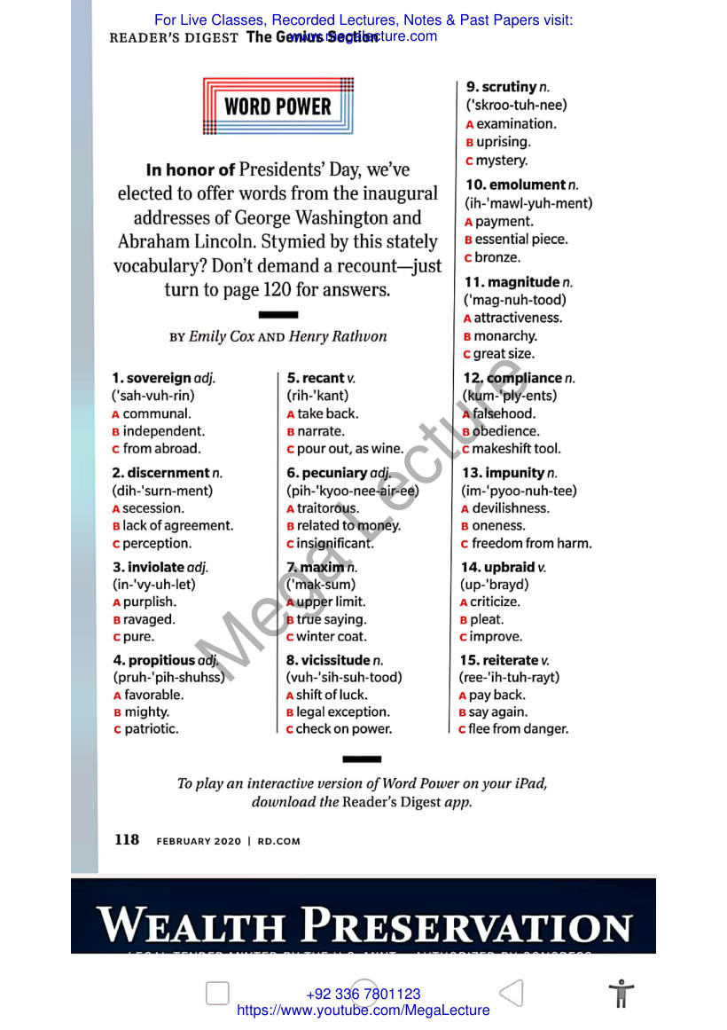 Page 1 of Vocabulary