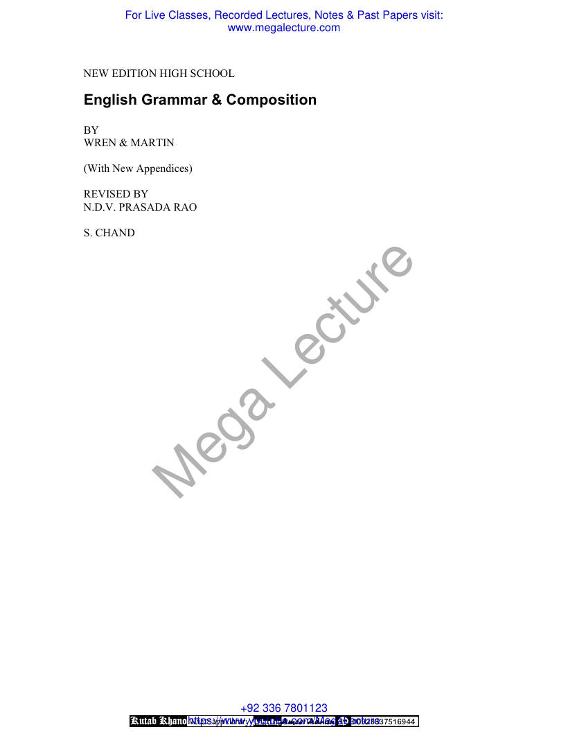 Page 1 of HIGH SCHOOL ENGLISH GRAMMAR AND COMPOSITION WREN AND MARTIN