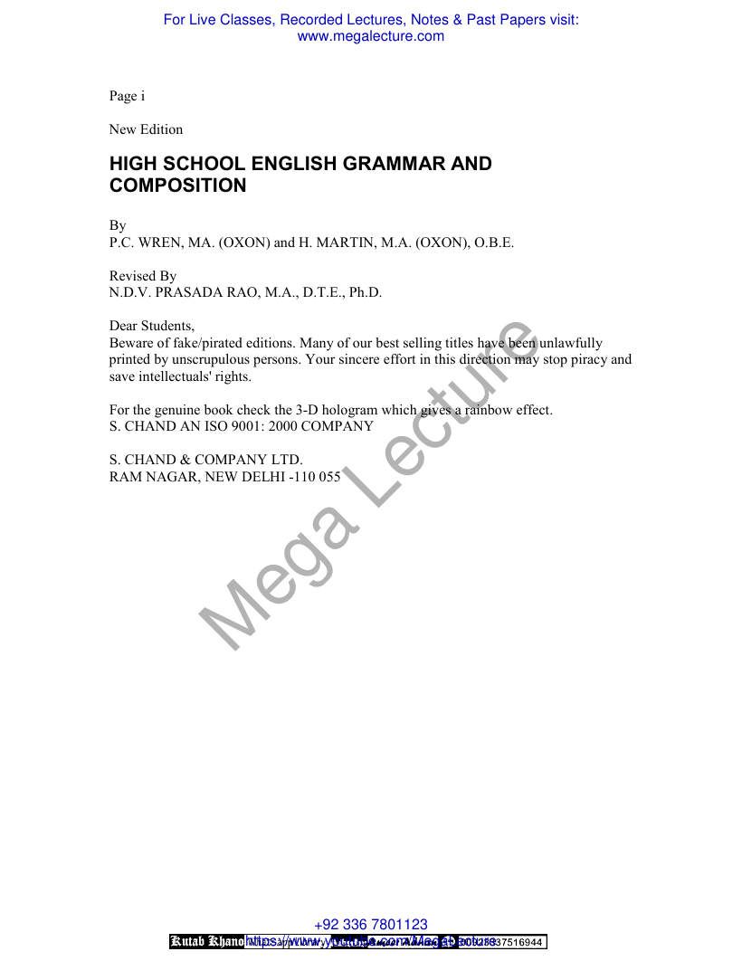 Page 2 of HIGH SCHOOL ENGLISH GRAMMAR AND COMPOSITION WREN AND MARTIN