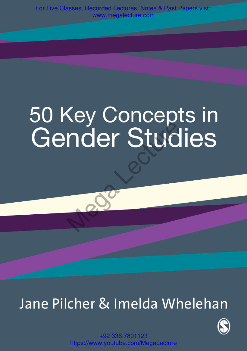 Page 1 of 50 Key Concepts Of Gender Studies Book