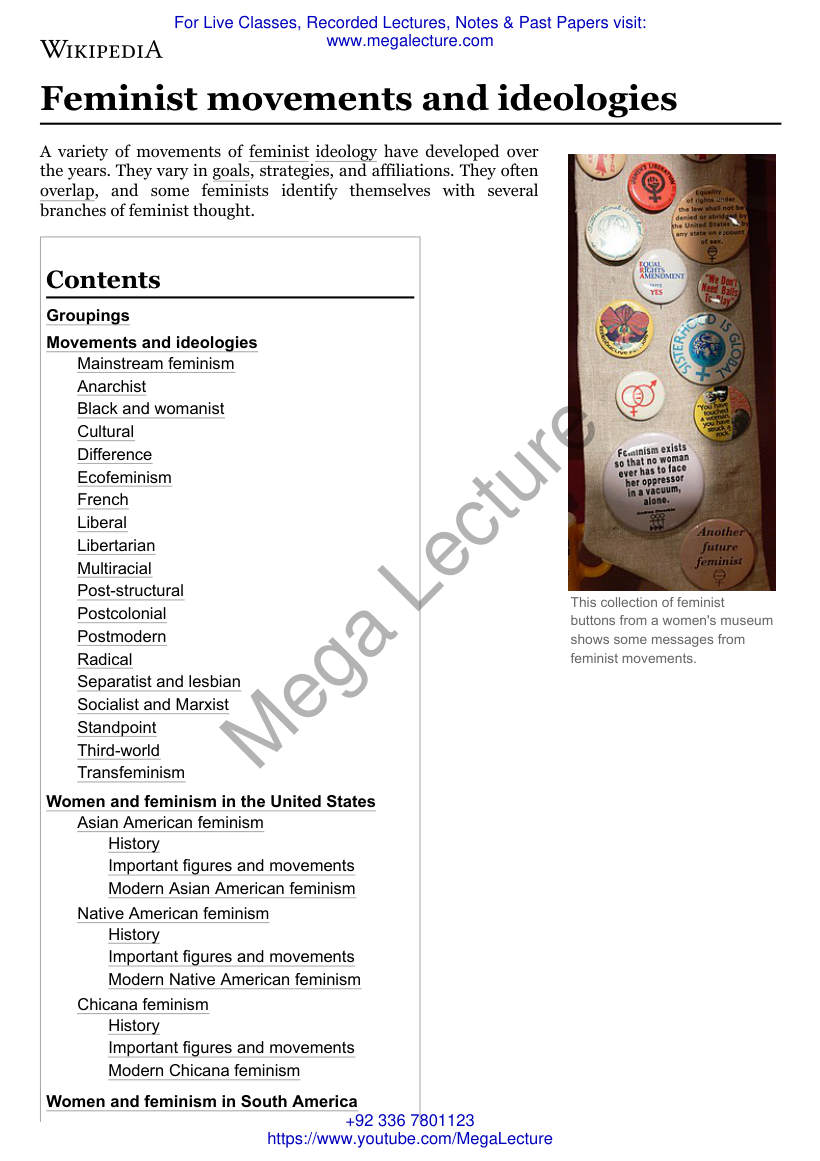 Page 1 of Feminist Movements And Ideologies Wikipedia