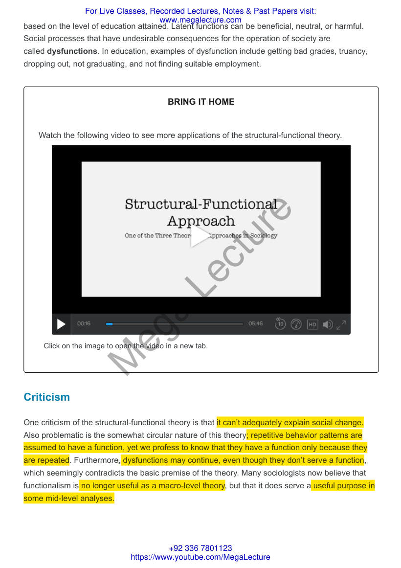 Page 2 of Reading Structural Functional Theory Sociology