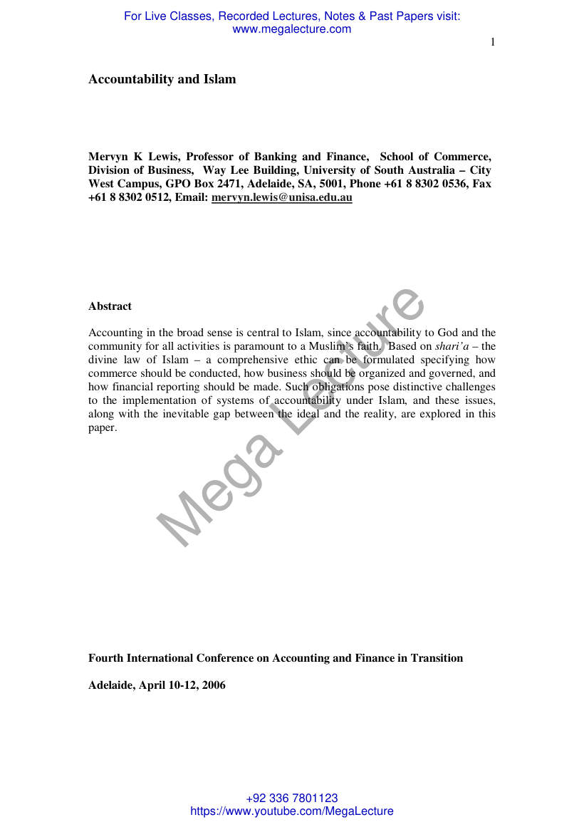 Page 1 of Accountability And Islam1