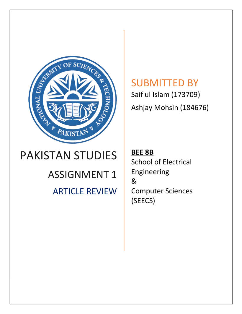 Page 1 of Assignment Article Review