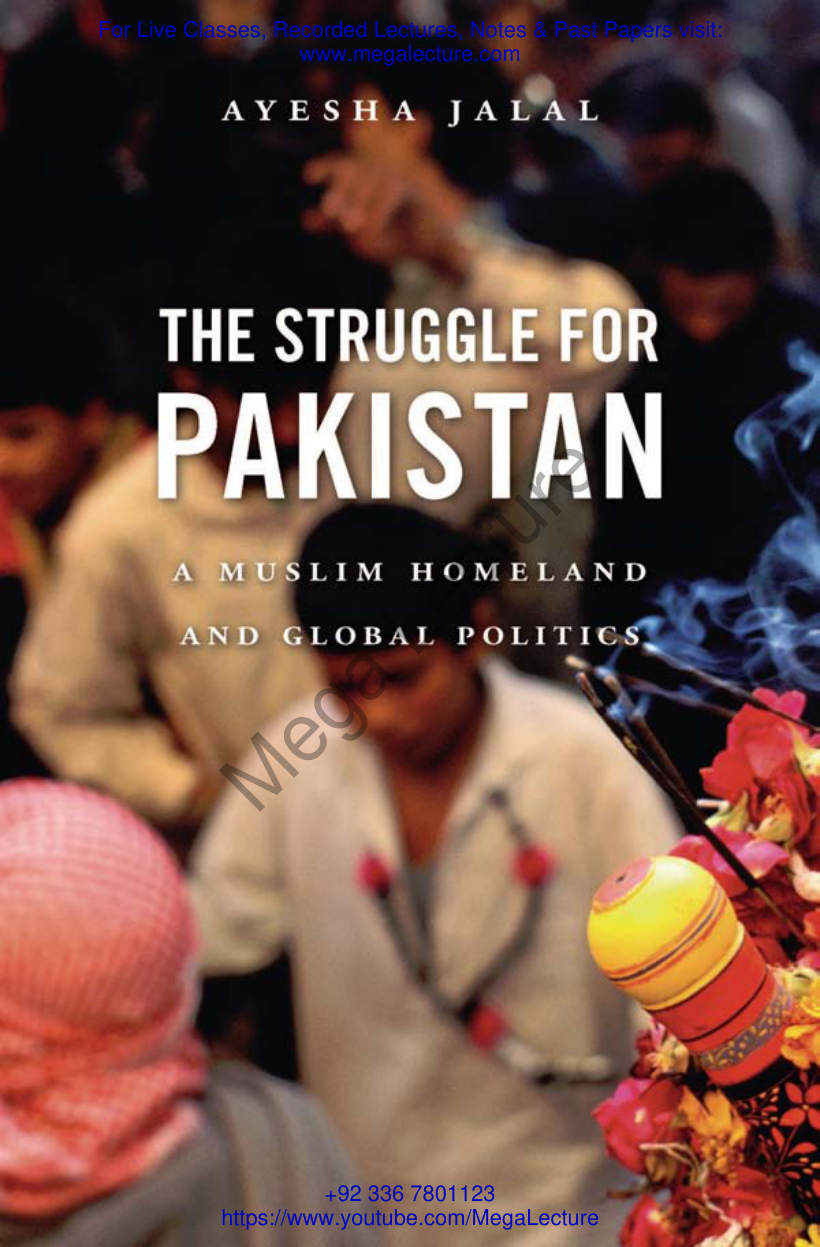 Page 1 of Ayesha Jalal The Struggle For Pakistan A Muslim Homeland And Global Politics 2014 Belknap Press