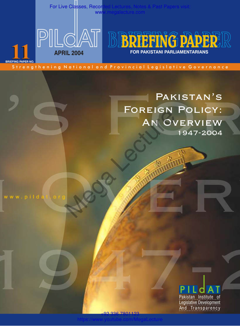 Page 1 of Foreign Policy Of Pakistan