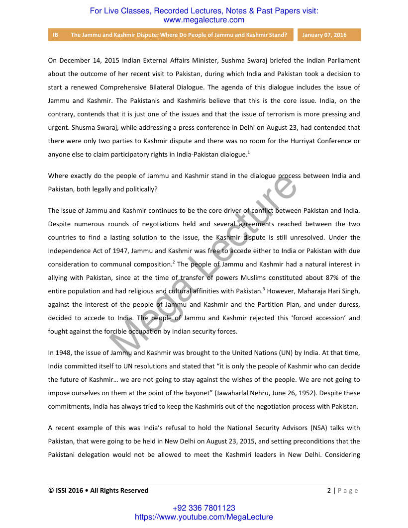 Page 2 of Kashmir Dispute