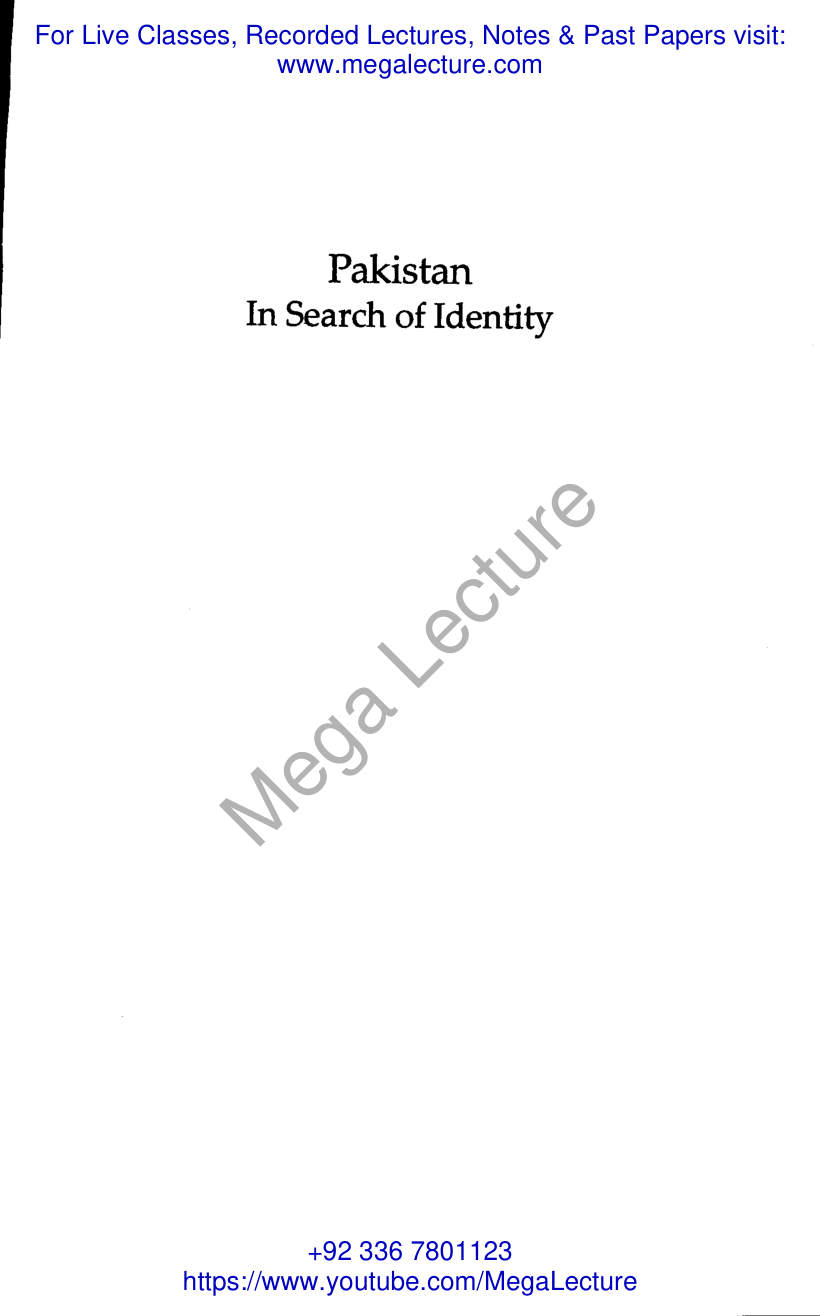 Page 1 of Pakistan In Search Of Identity