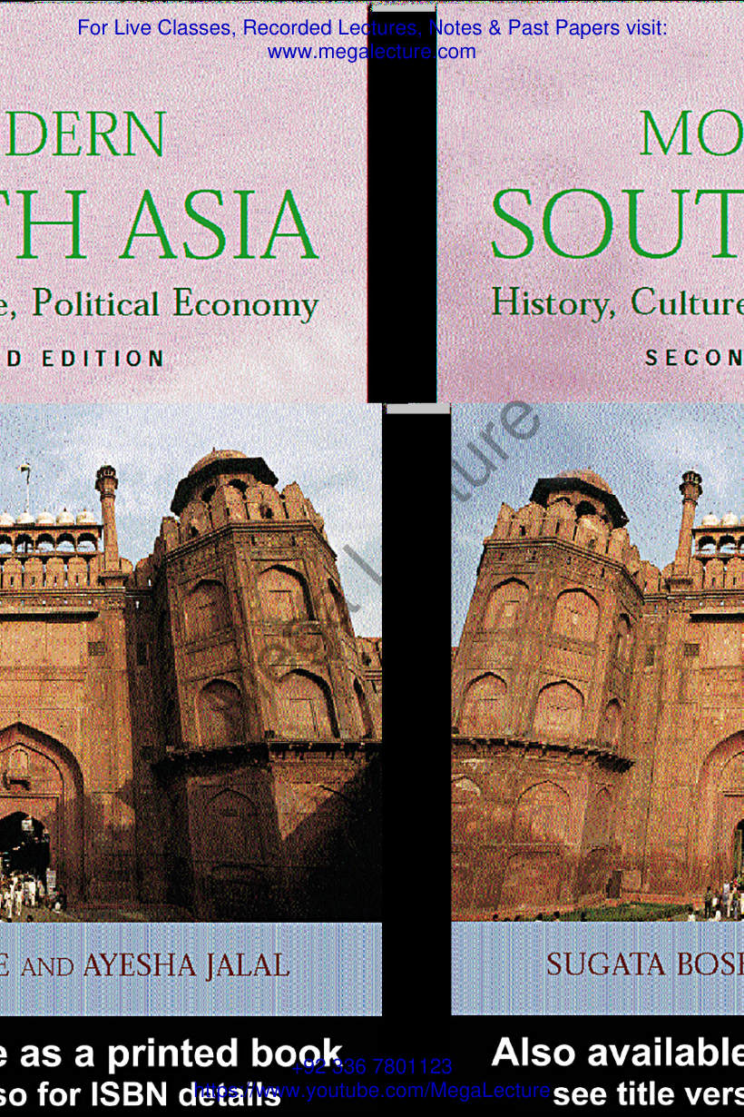 Page 1 of Sugata Bose Ayesha Jalal Modern South Asia History Culture And Political Economy 2nd Edition 2003