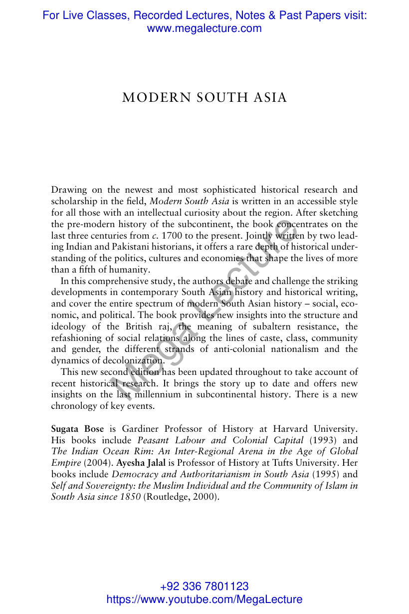 Page 2 of Sugata Bose Ayesha Jalal Modern South Asia History Culture And Political Economy 2nd Edition 2003