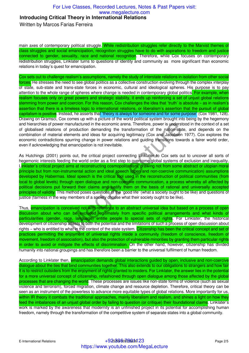 Page 2 of Introducing Critical Theory In International Relations
