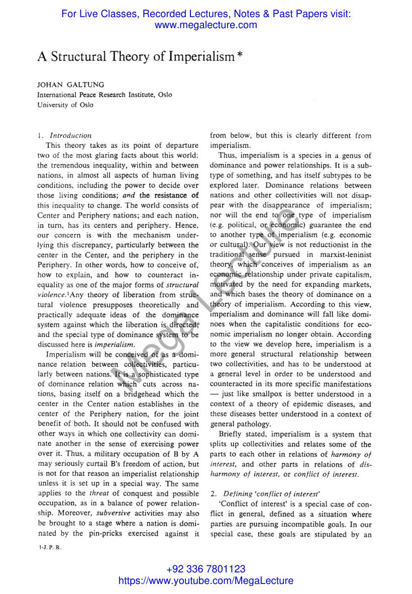 Page 2 of Johan Galtung A Structural Theory Of Imperialism 1