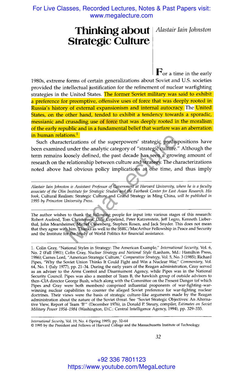 Page 2 of Johnston 1995 Thinking About Strategic Culture