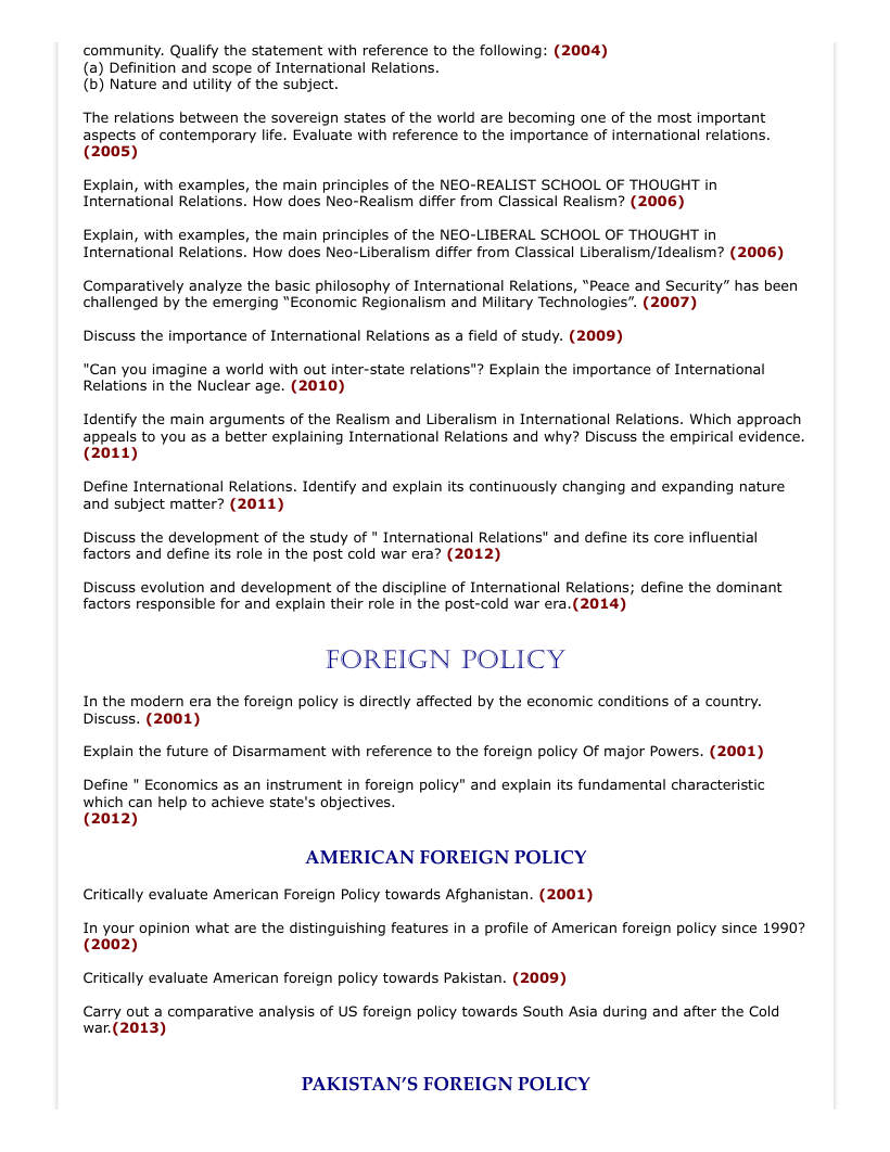 Page 2 of Questions Of International Relations CSS Forums