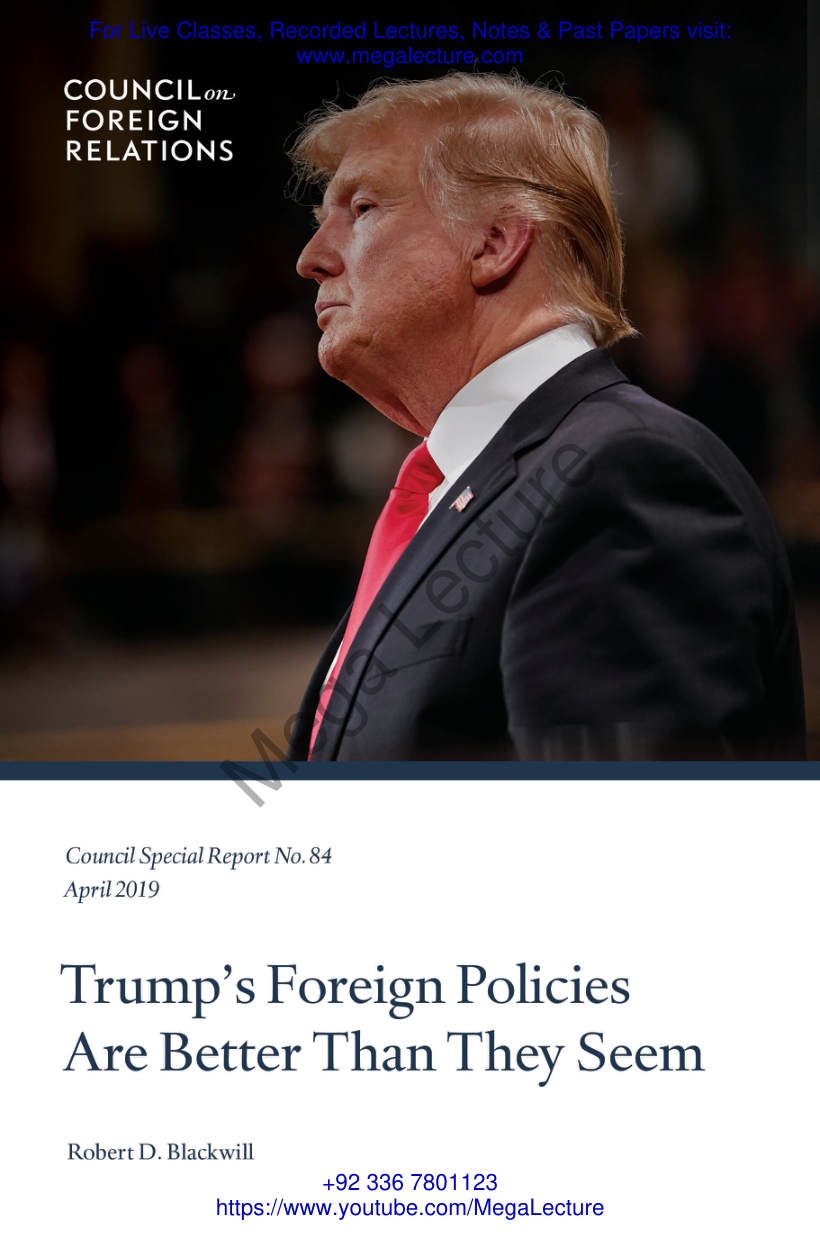 Page 1 of US Foreign Policy Donald Trump