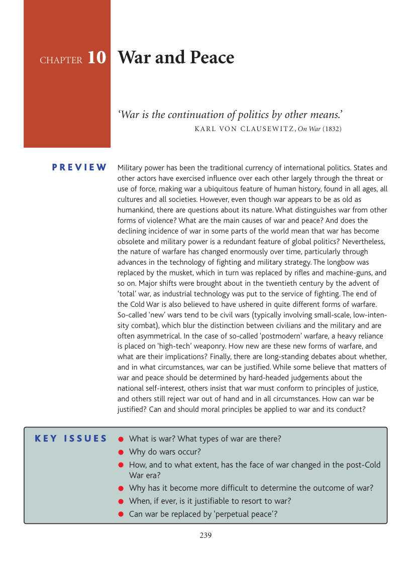Page 1 of War And Peace In IR
