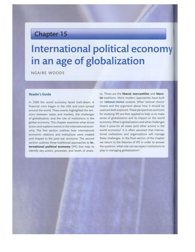Page 1 of International Political Economy In The Age Of Globalisation Oxford