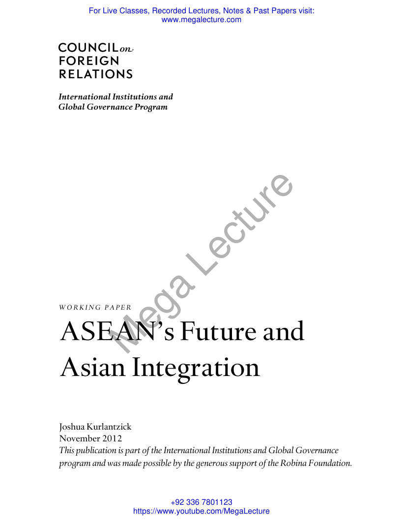 Page 1 of ASEANs Future