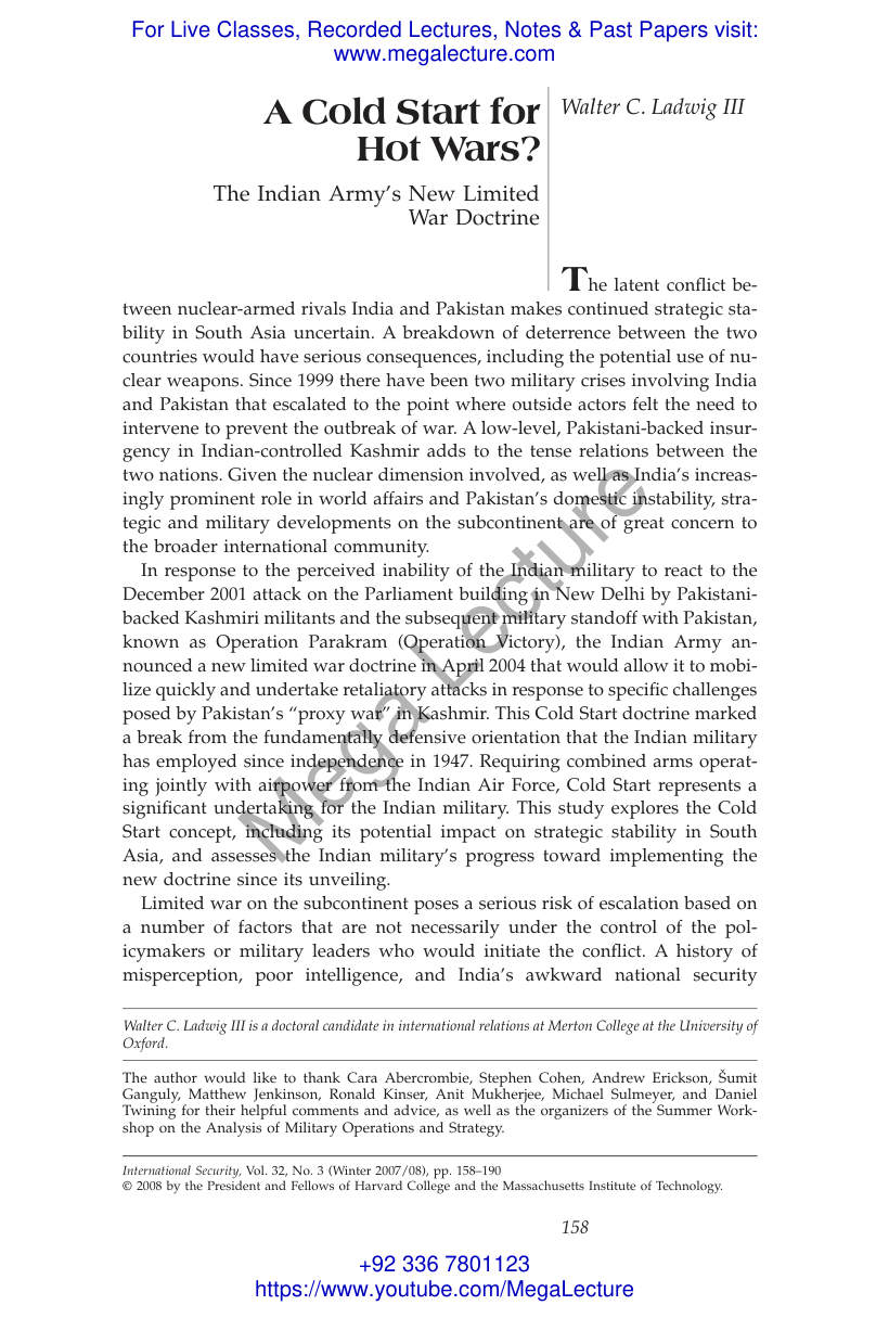 Page 1 of Cold Start Iadwig