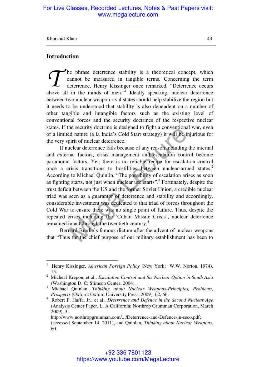 Page 2 of Deterrence Stability Security Doctrines And. Escalation Control In South Asia