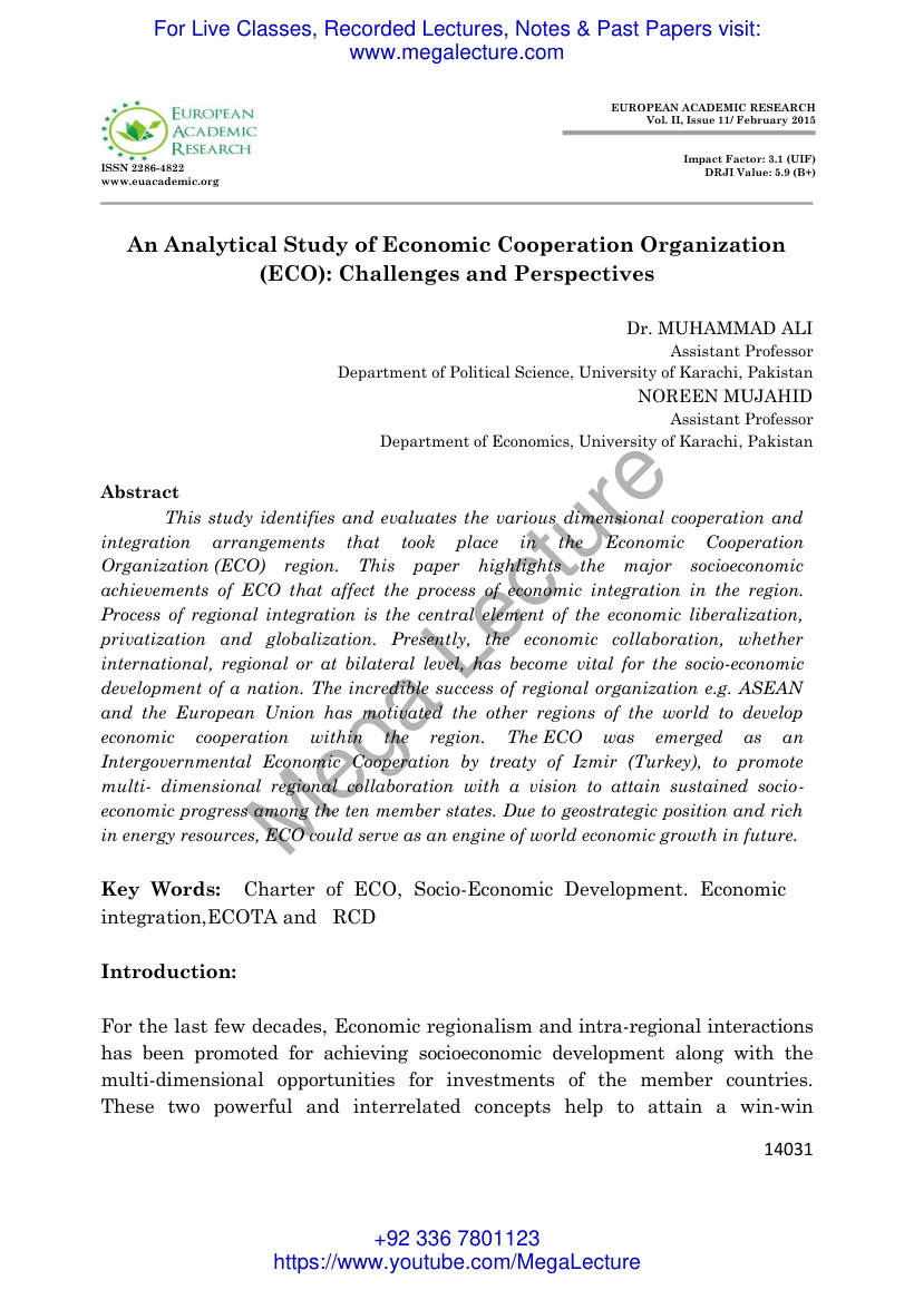 Page 1 of ECO An Analytical Study Challenges And Perspectives