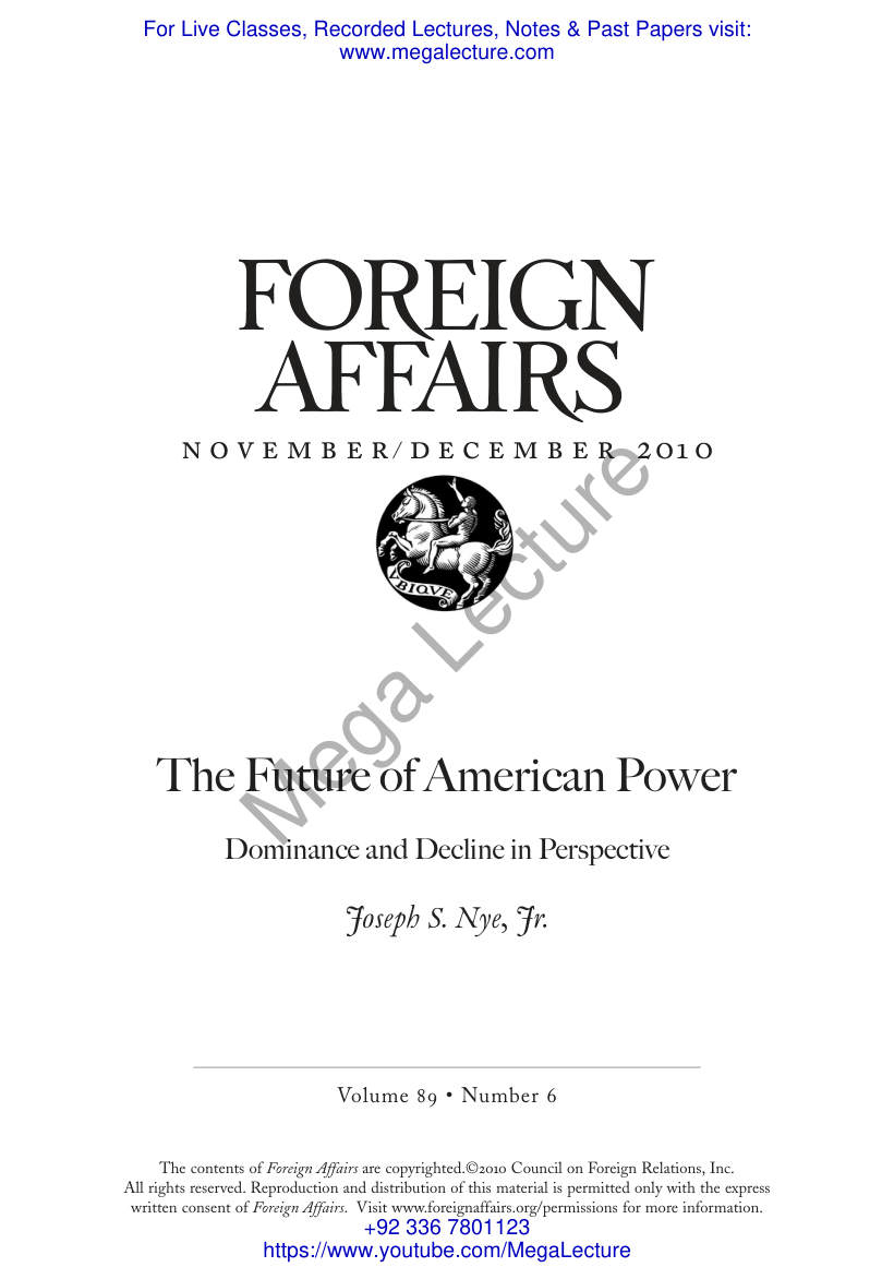 Page 1 of Future Of American Power Nye